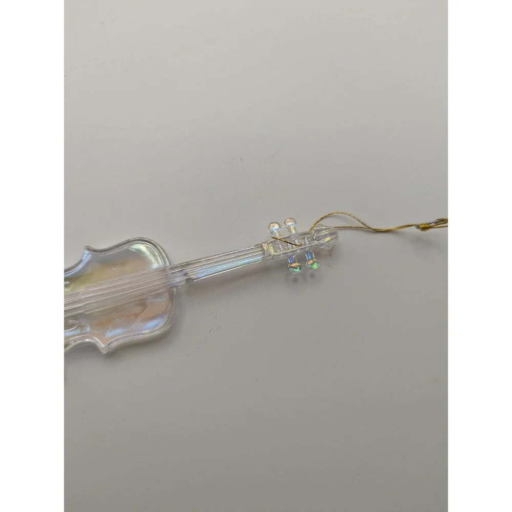 Vintage Iridescent Acrylic Violin‎ Ornament Christmas Tree Decor 4.5